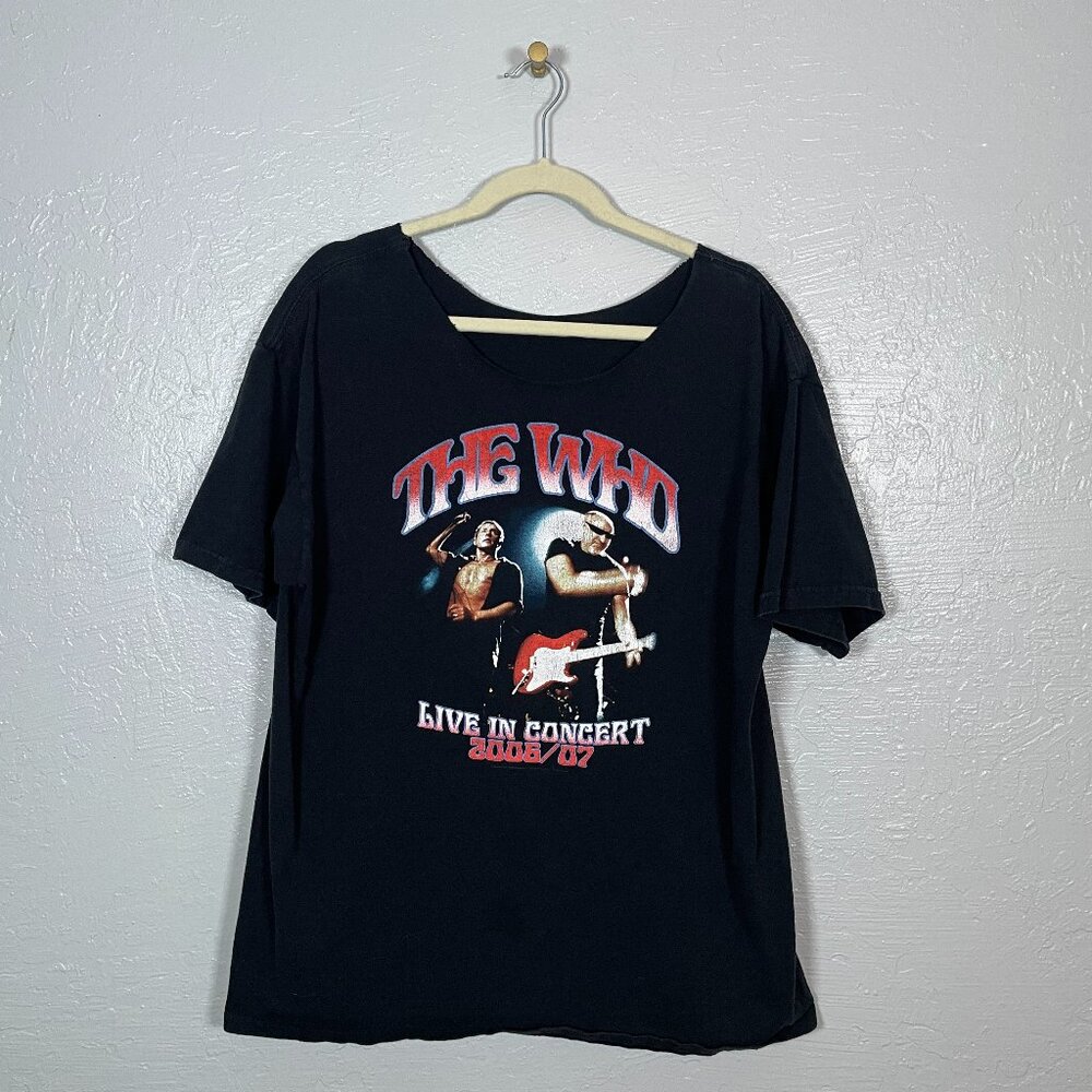 Vintage The Who Unisex XL Black Live in Concert 2006 2007 Tour T-Shirt Cotton